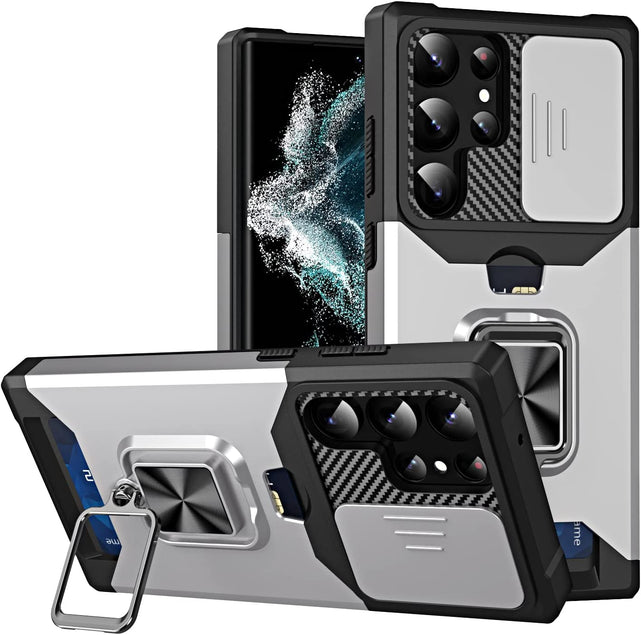 Redpepper Galaxy S23 Plus Custodia Bumper Nera con Anello e Carte