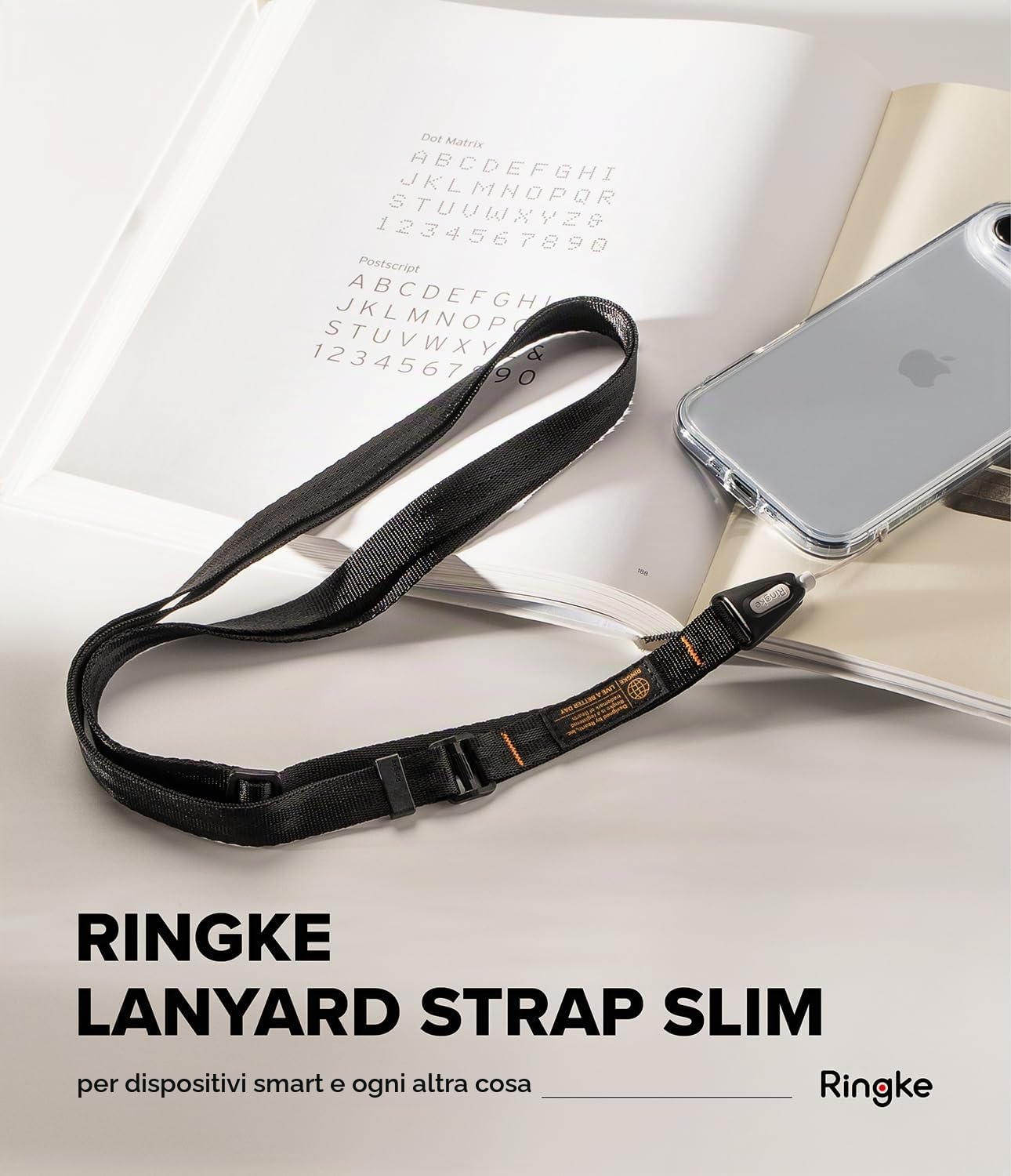 Ringke Strap Laccetto Tracolla Nero per Custodia Telefono
