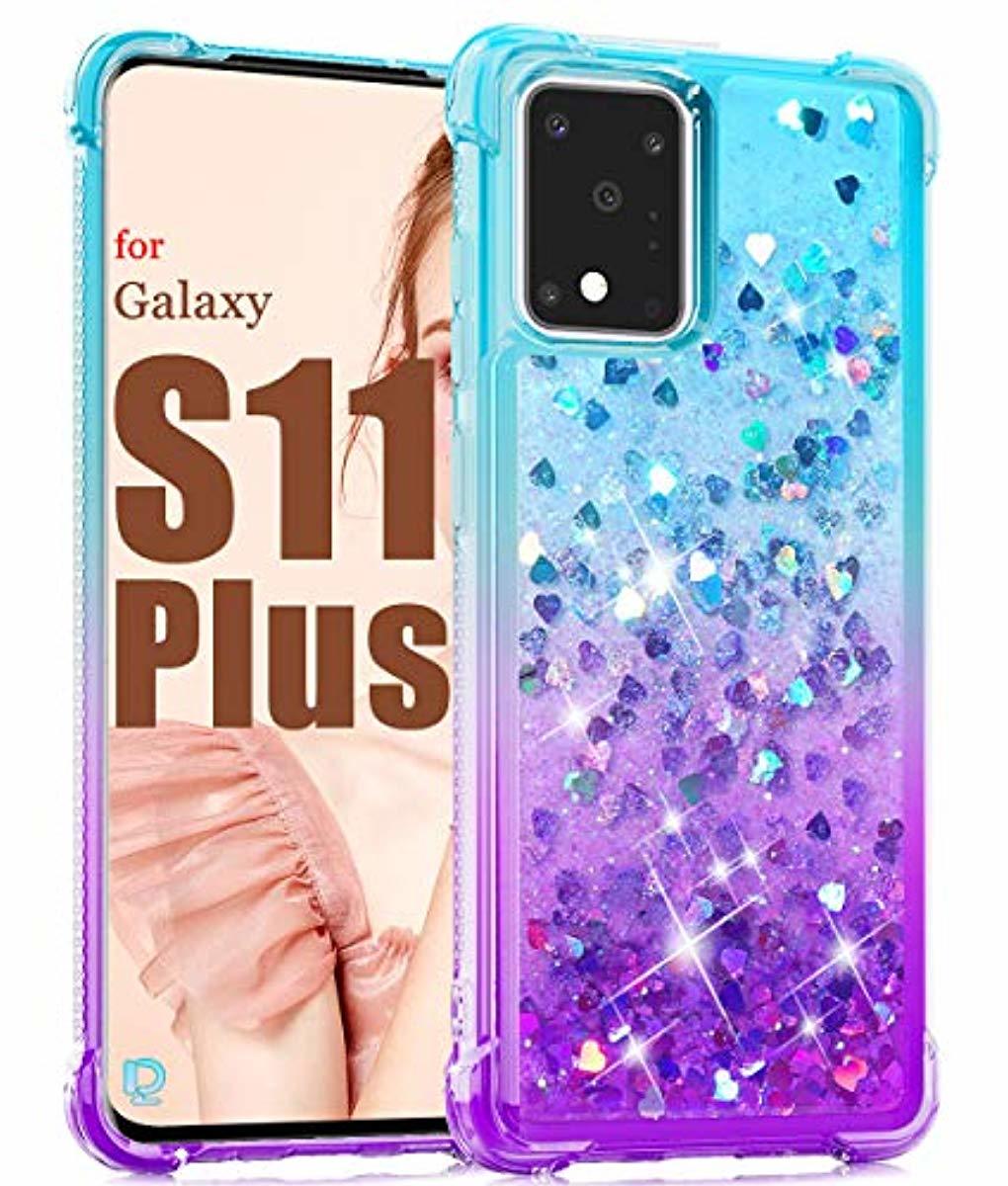Redpepper Galaxy S20 Ultra Cover Glitter Liquida Teal-Viola TPU