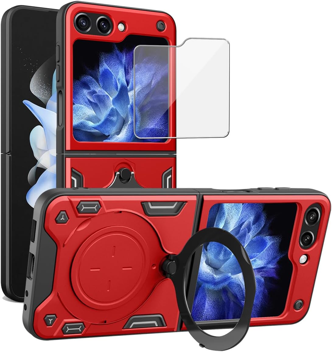 Redpepper Galaxy Cases Z Flip 6 custodia rugged magnetica nera stand