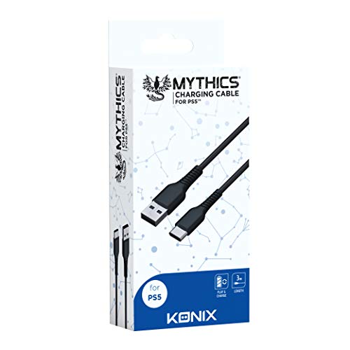 Konix cavo ricarica DualSense PS5 USB-A USB-C 3 m nero nylon