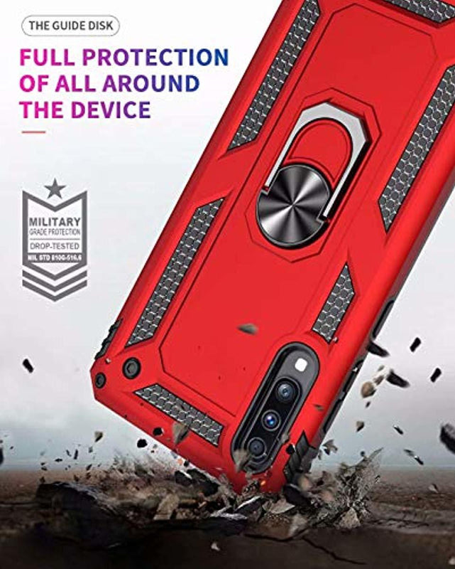 Redpepper Galaxy A70 Cover Antiurto con Anello Nero + Vetro