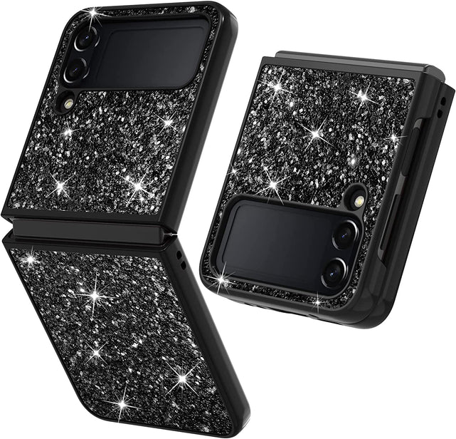 Redpepper Galaxy Z Flip 4 cover glitter blu brillantini donna