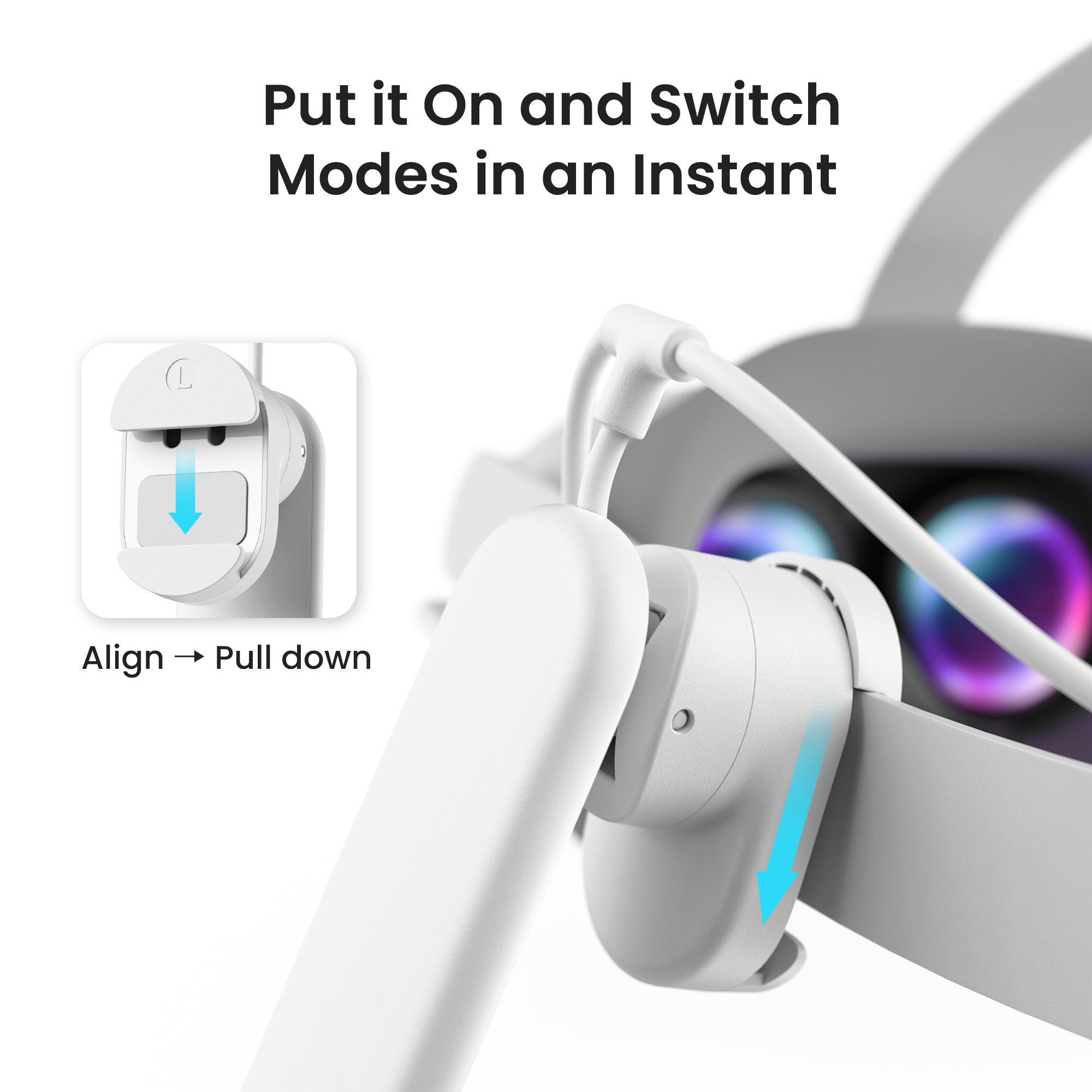 KIWI Design A3 VR Headphones cuffie VR Pico 4 clip-on memory foam