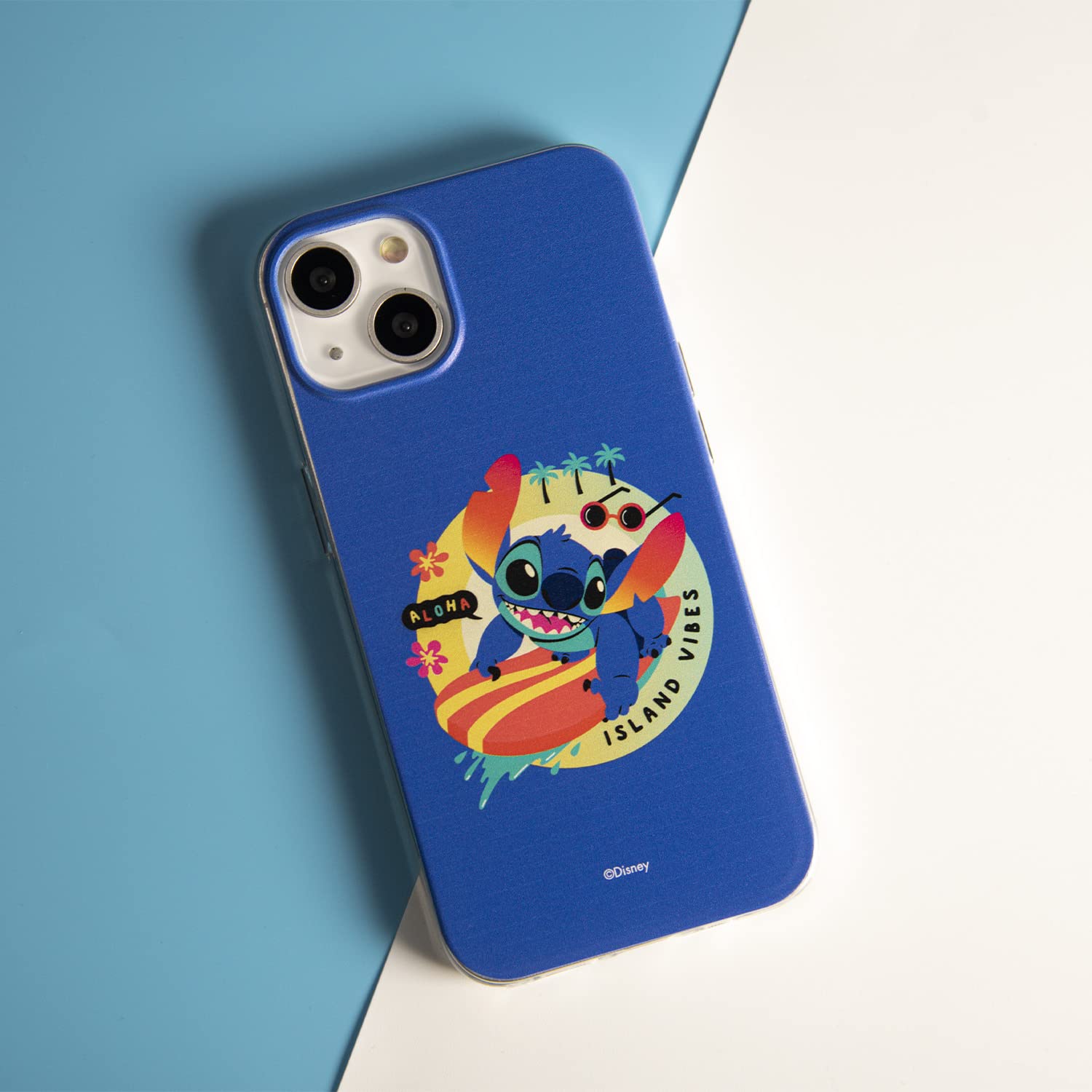 La Casa de las Carcasas Stitch custodia iPhone 15 Plus sfondo blu