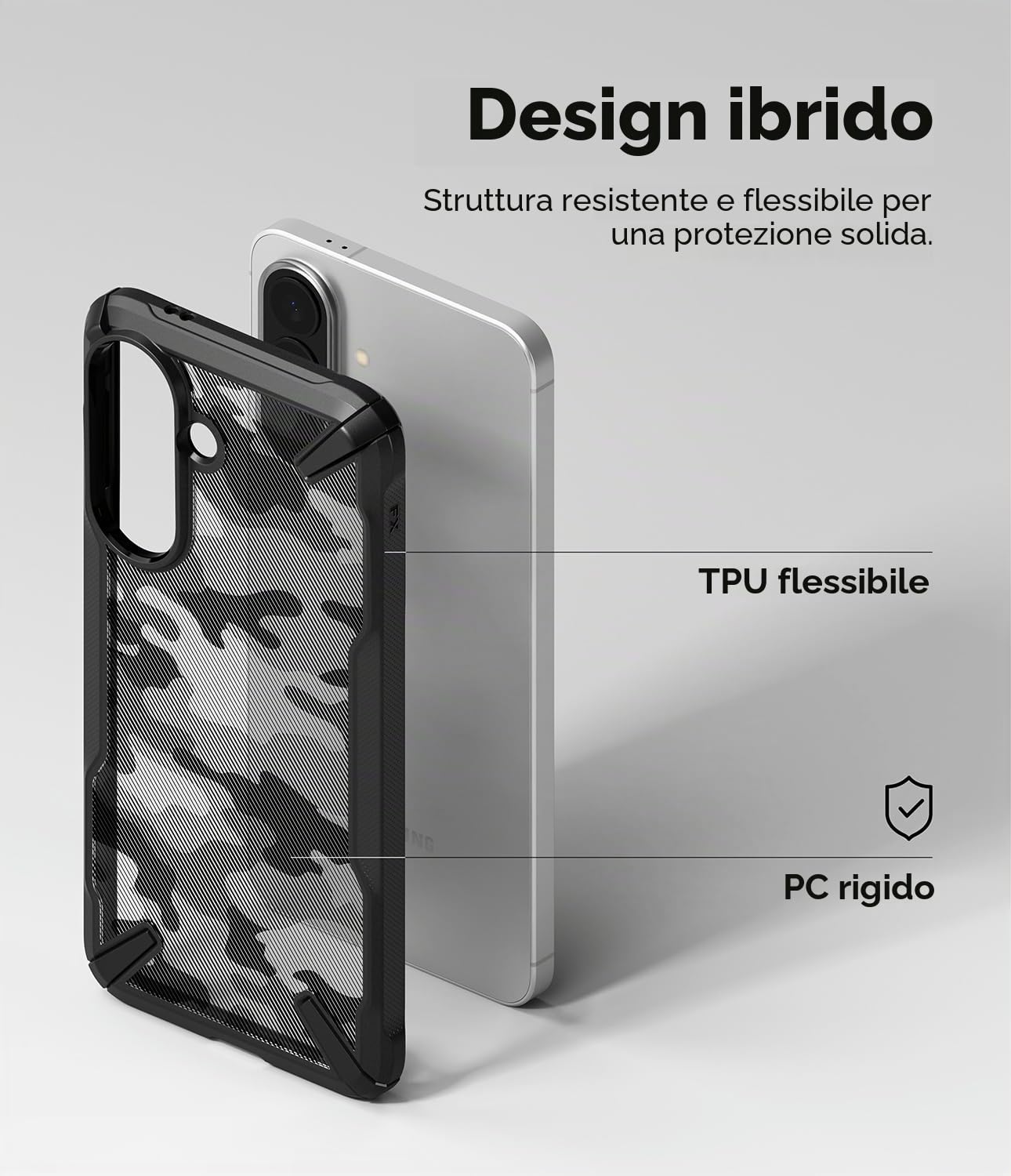 Ringke Fusion X Galaxy A57 cover Camo Black antishock