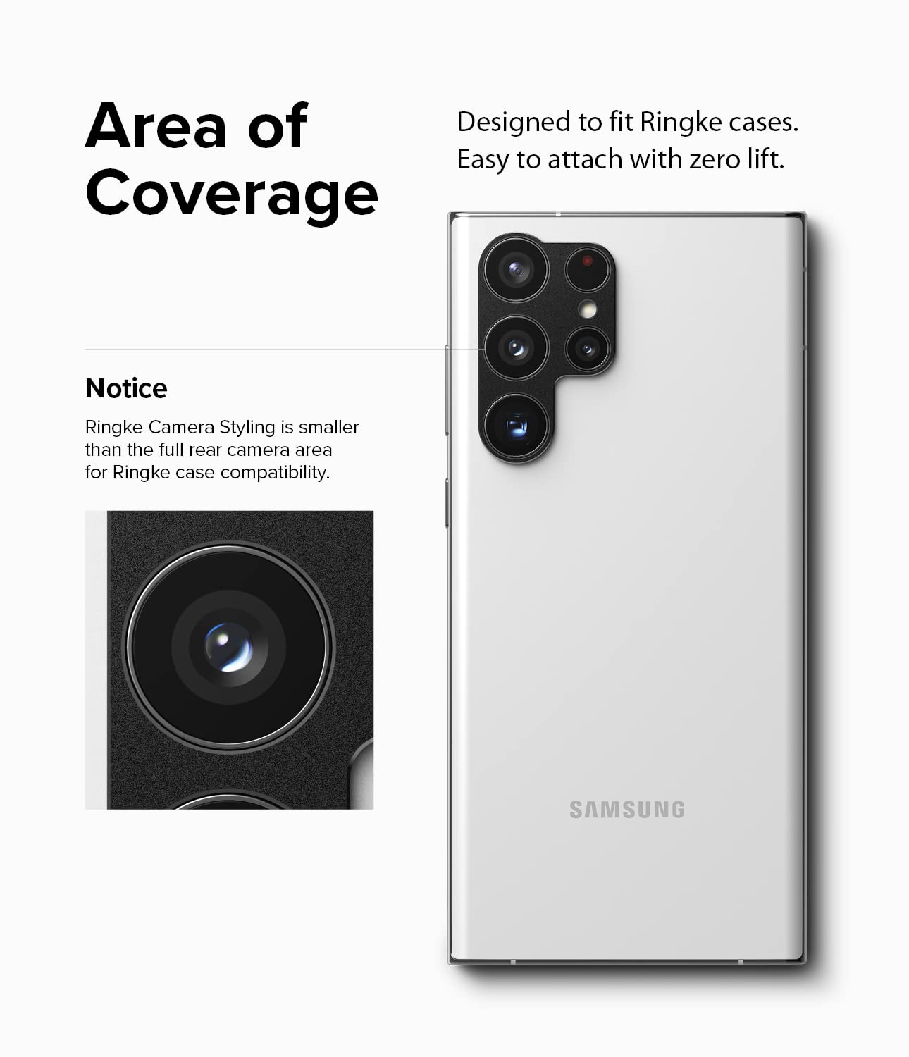 Ringke Camera Styling protezione fotocamera Galaxy S22 Ultra nero alluminio