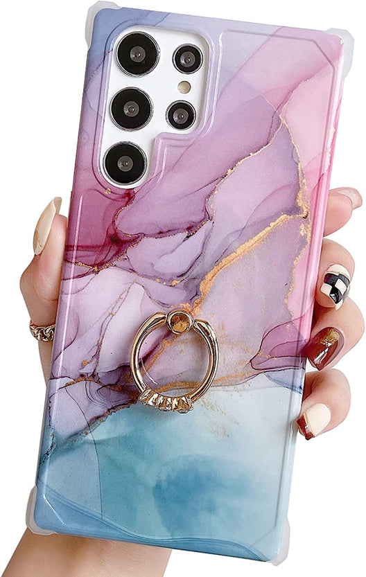 Redpepper Galaxy Cases S22 Ultra cover marmo strass con anello