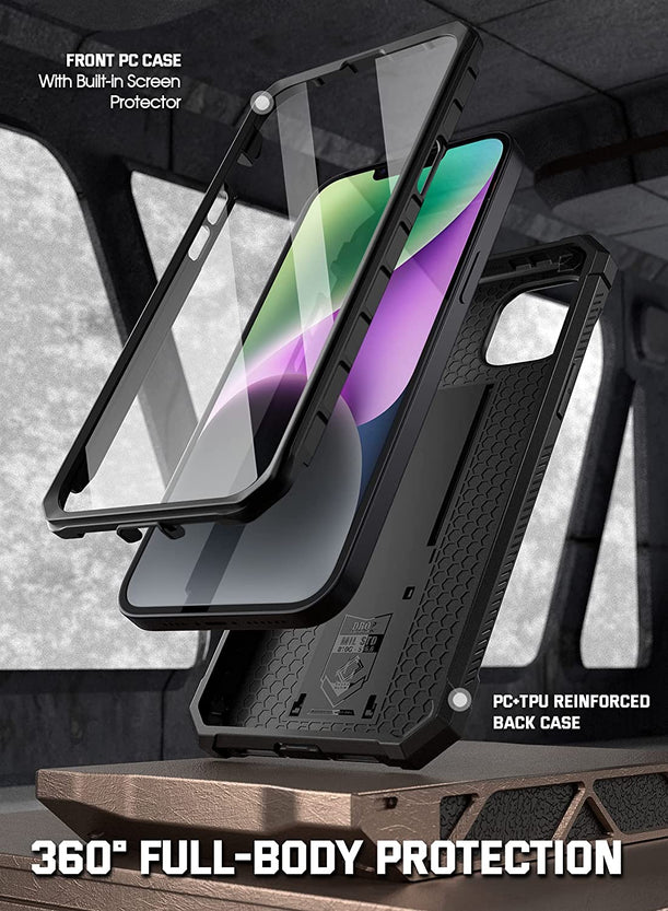 Redpepper iPhone 14 cover rugged con vetro e stand