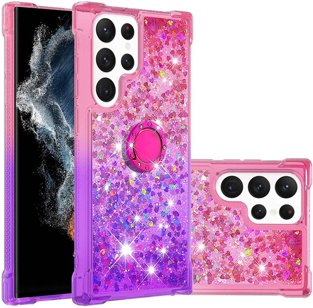 Redpepper Galaxy S23 Ultra cover glitter con anello TPU