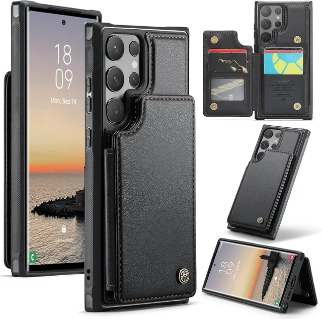 Redpepper Galaxy Cases S25 cover wallet pelle viola con stand