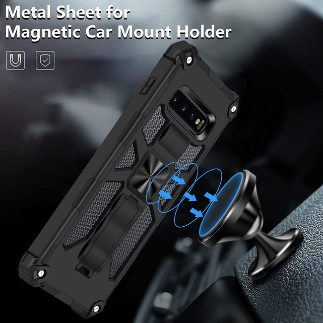 Redpepper Galaxy S10 Plus cover antiurto con stand nero