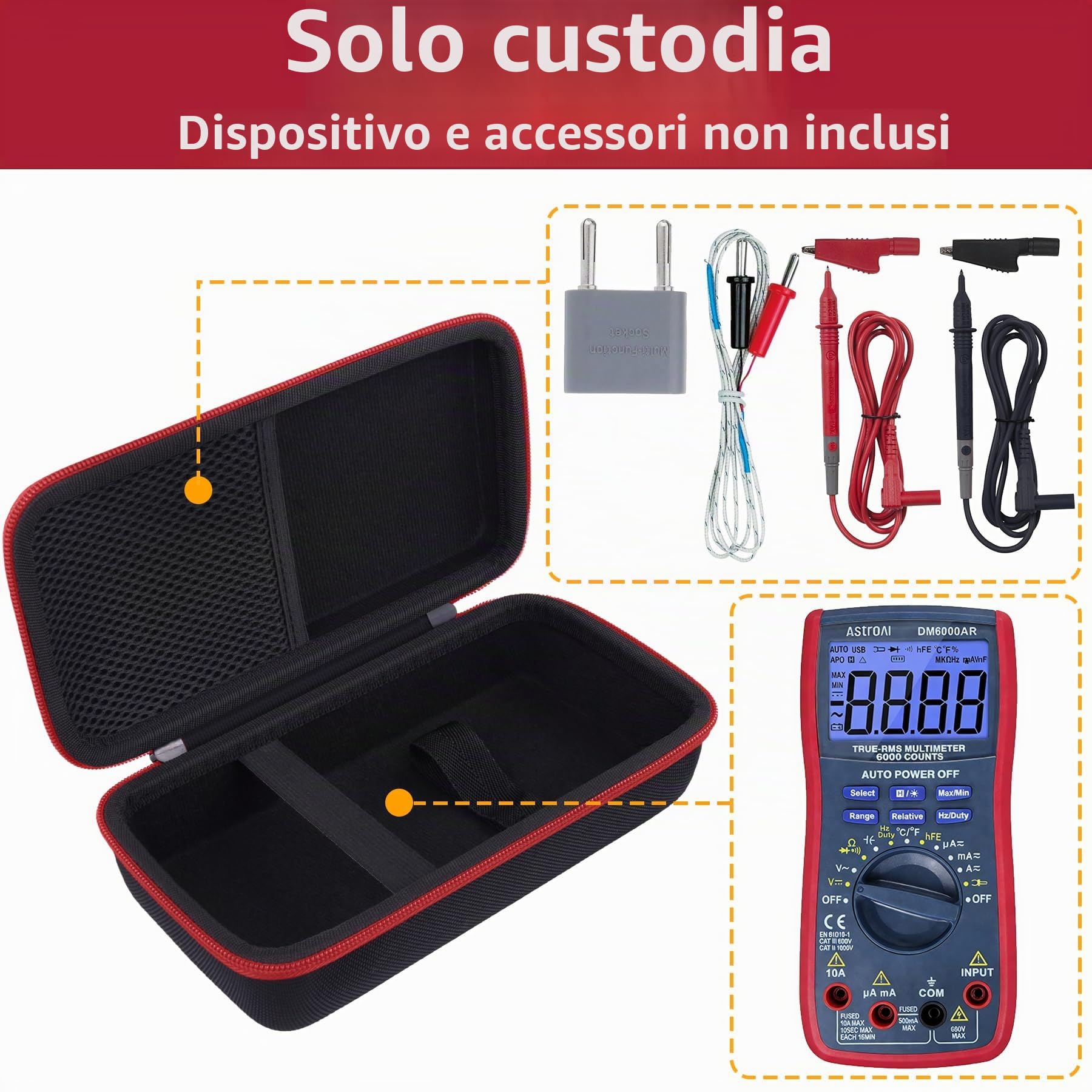 Aenllosi Tool Case custodia multimetro AstroAI TRMS 6000 EVA nera