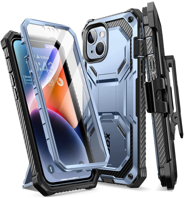 Redpepper Apple Cases Holster cover iPhone 14 nero con stand e vetro