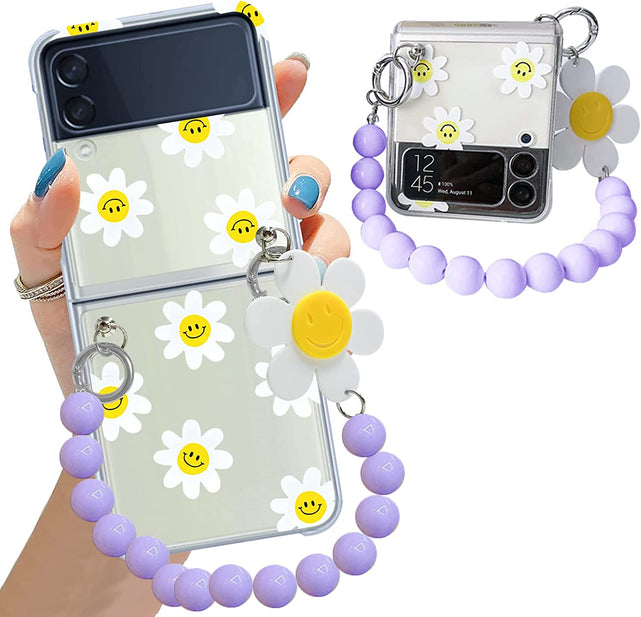 Redpepper Galaxy Z Flip 4 Cover Trasparente Smile con Ciondolo