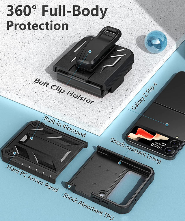 Redpepper Z Flip4 5G cover corazzata con clip e stand