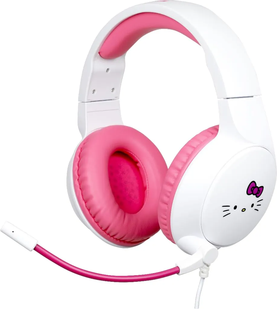 Konix Hello Kitty Cuffie Gaming Cablate Bianco Rosa Jack