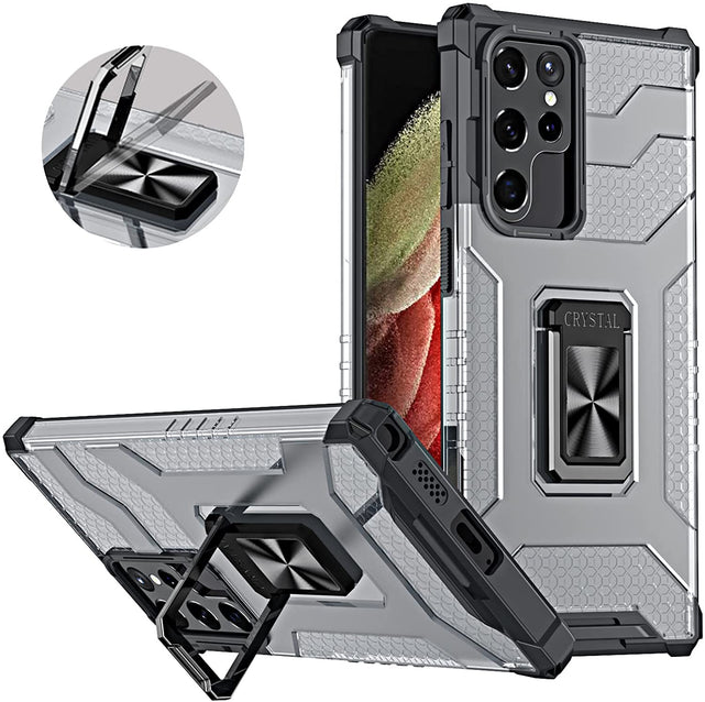 Redpepper Galaxy S22 Plus Cover Magnetica Nera con Anello