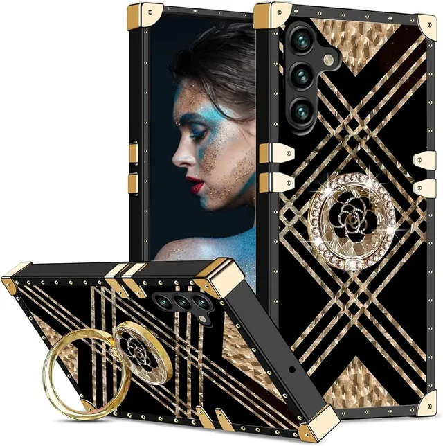 Redpepper Galaxy Cases S25 Plus custodia TPU nera stand anello