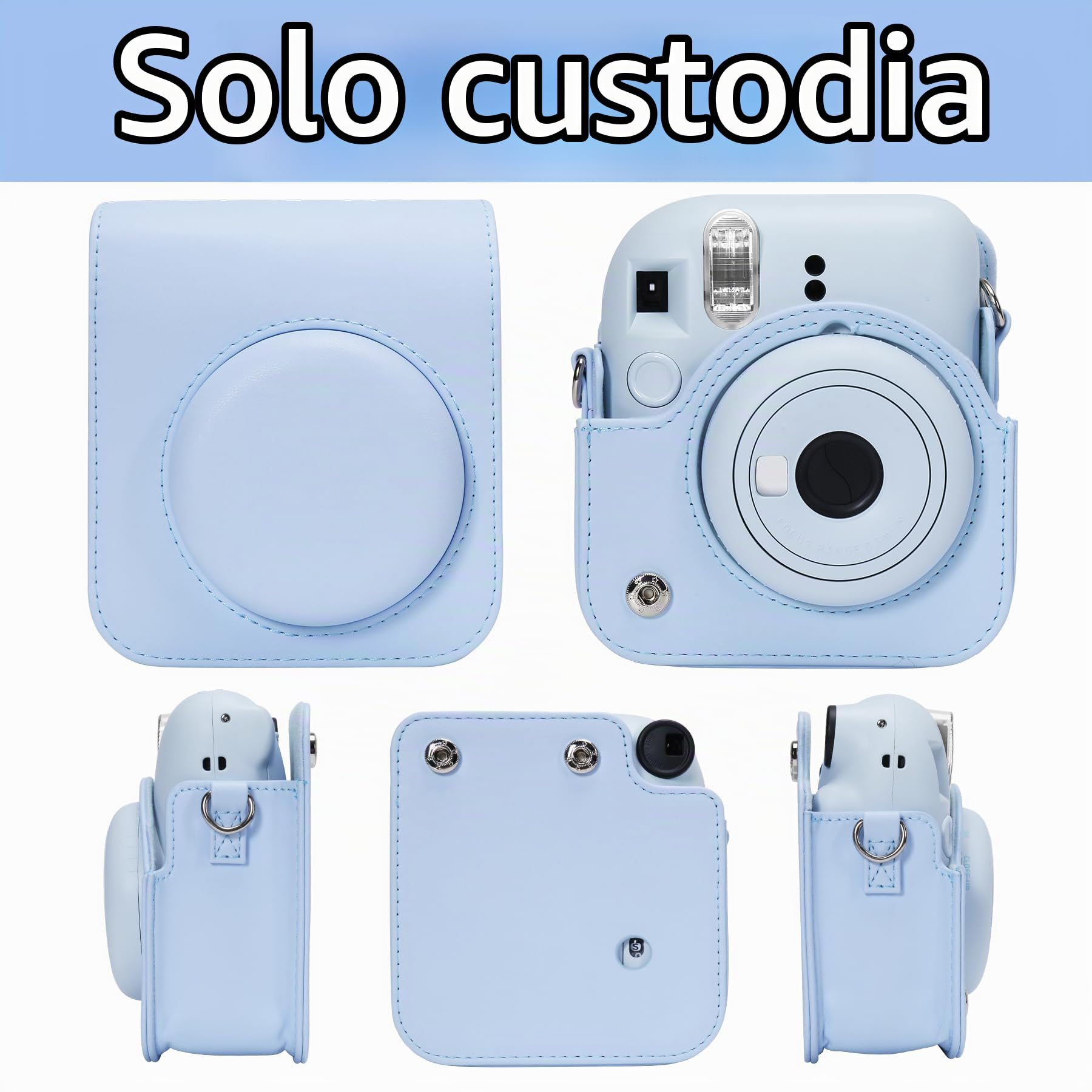 Aenllosi Camera Case Instax Mini 11/12/13 custodia blu pastello