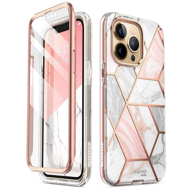 Redpepper iPhone 13 Pro Cover con Vetro Effetto Marmo