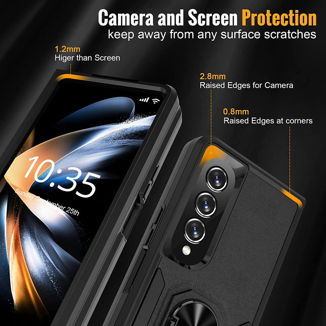 Redpepper Galaxy Z Fold 4 Custodia con Anello 360° Nera