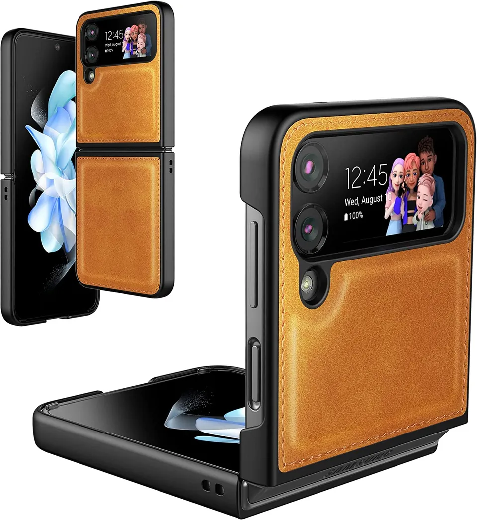 Redpepper Galaxy Cases Z Flip 4 cover pelle sottile nera