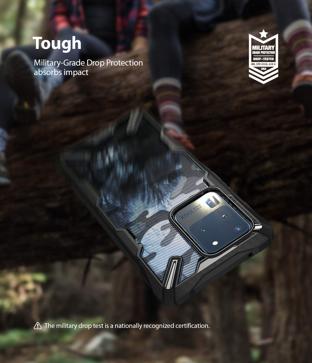 Ringke Fusion-X S20 Ultra cover Camo Black antiurto