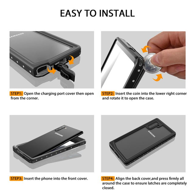 Redpepper Galaxy Note 10 custodia impermeabile antiurto nera