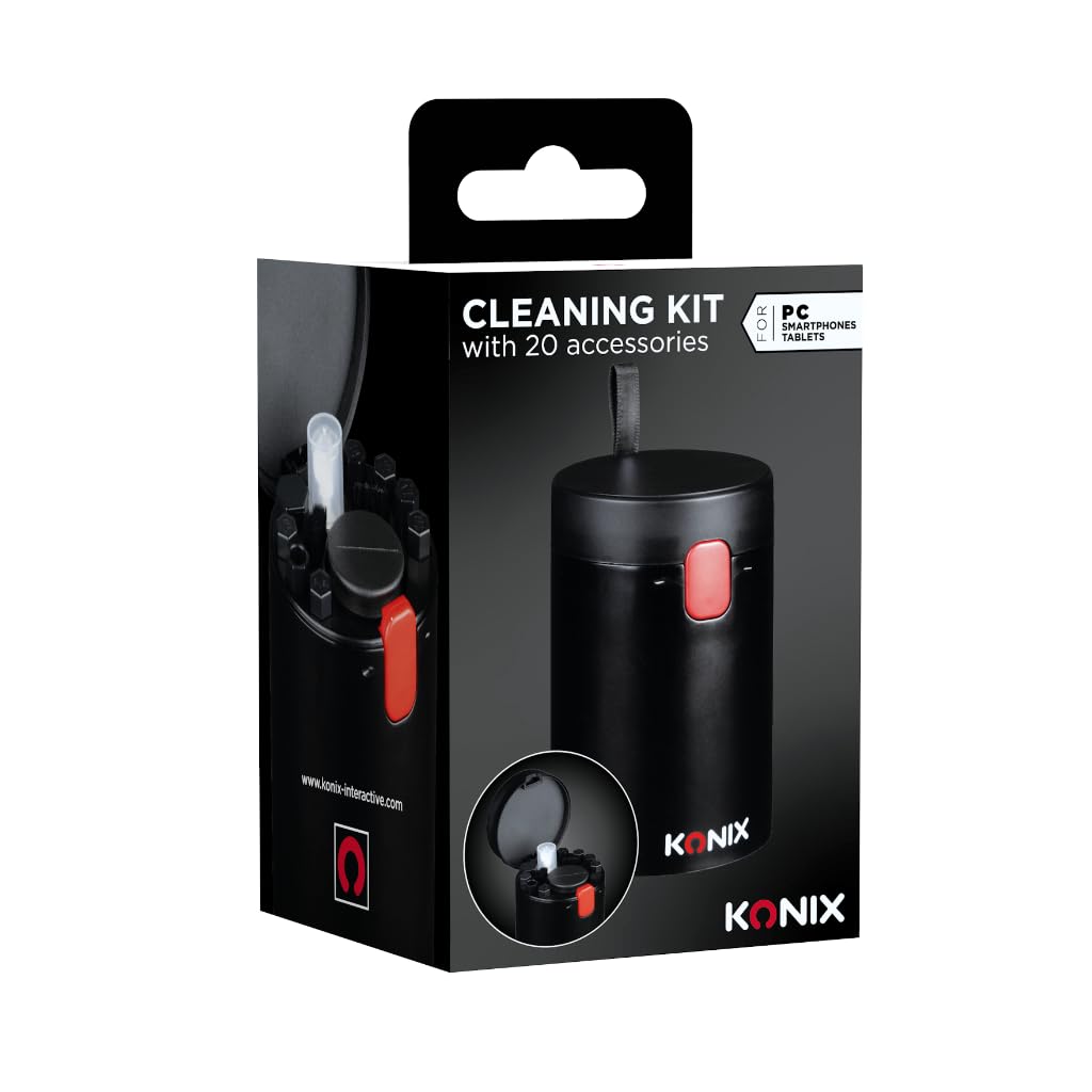 Konix Kit Pulizia 19 in 1 Nero per Tastiera Smartphone PC