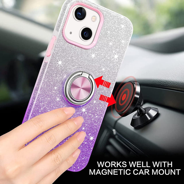 Redpepper iPhone 13 Mini Cover Glitter con Anello