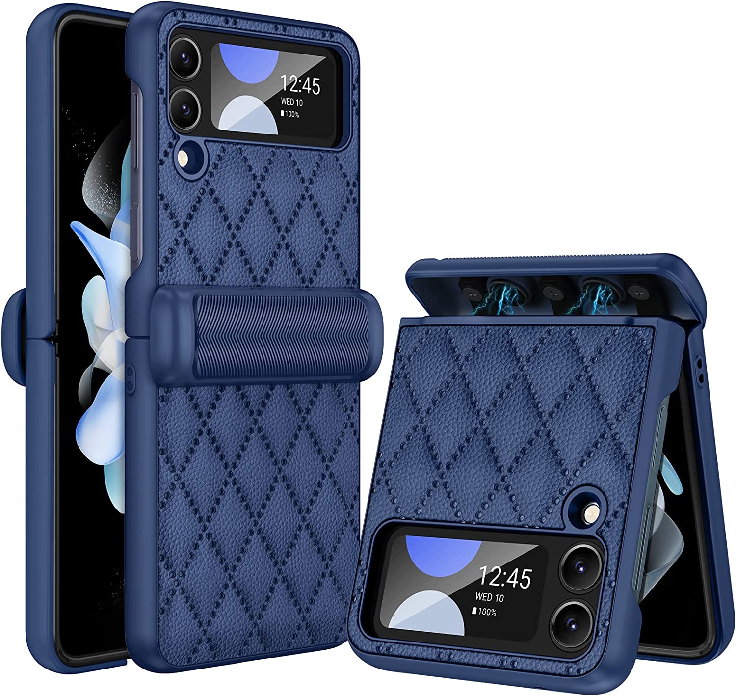 Redpepper Z Flip 4 cover pelle viola con cerniera