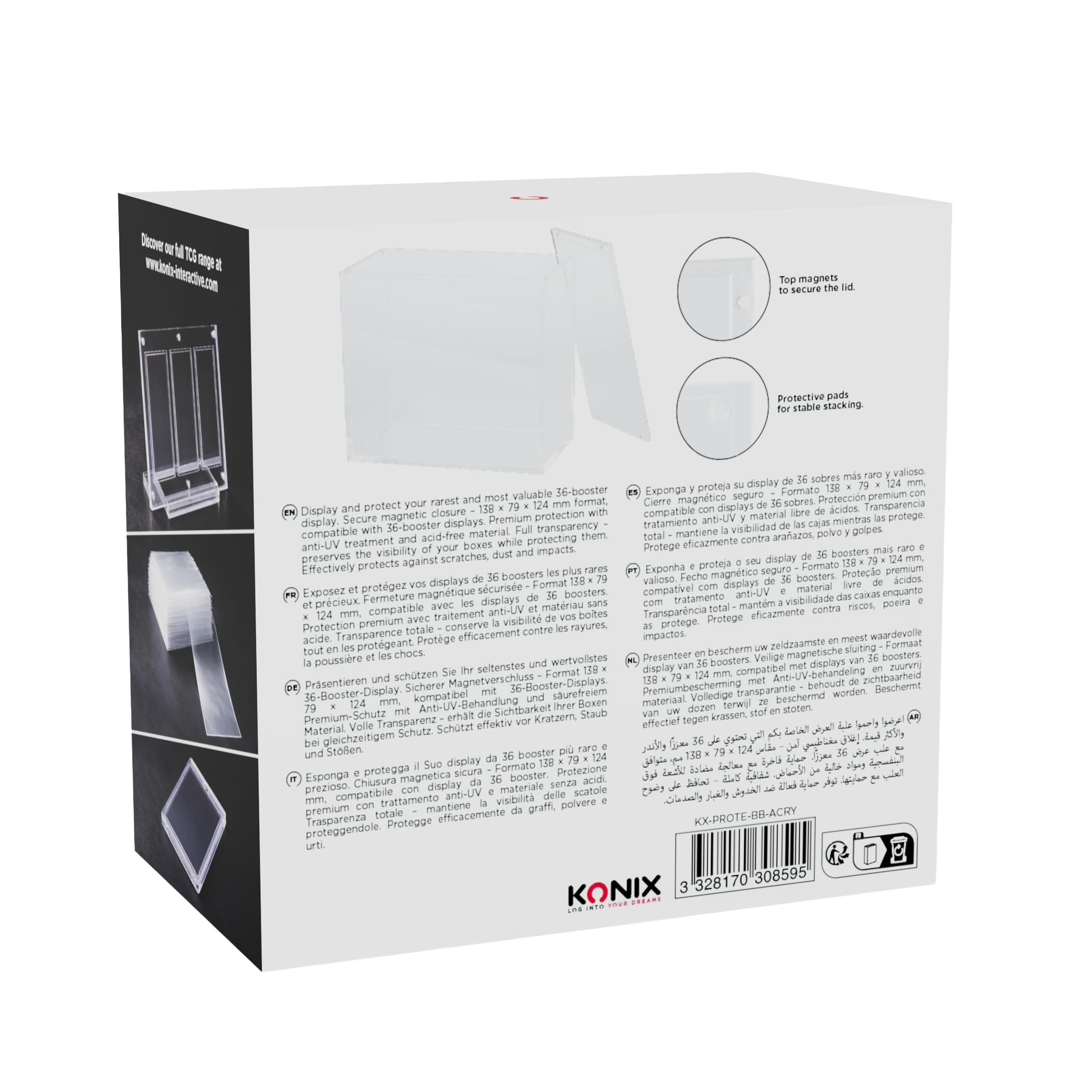 Konix Booster vetrina display acrilico anti-UV 138x79x124