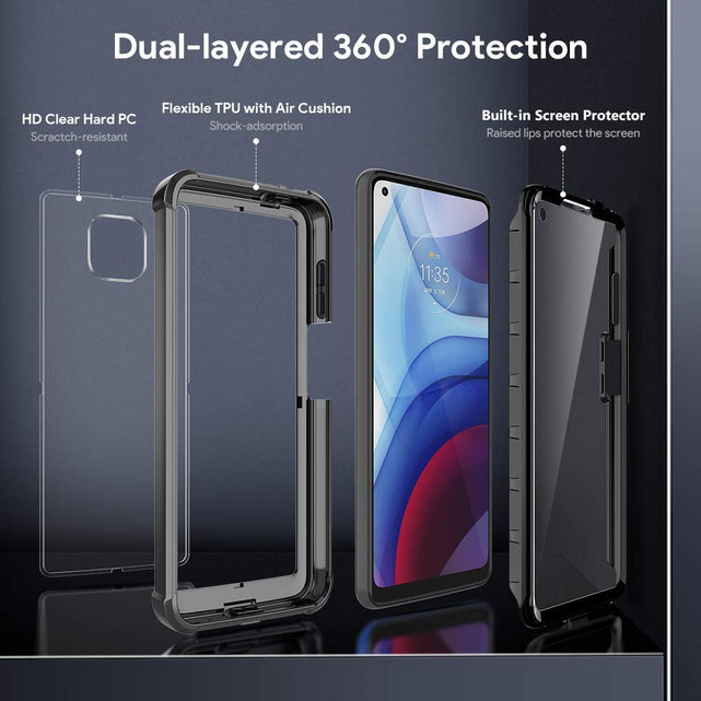Redpepper Moto G Power 2021 cover nera pellicola