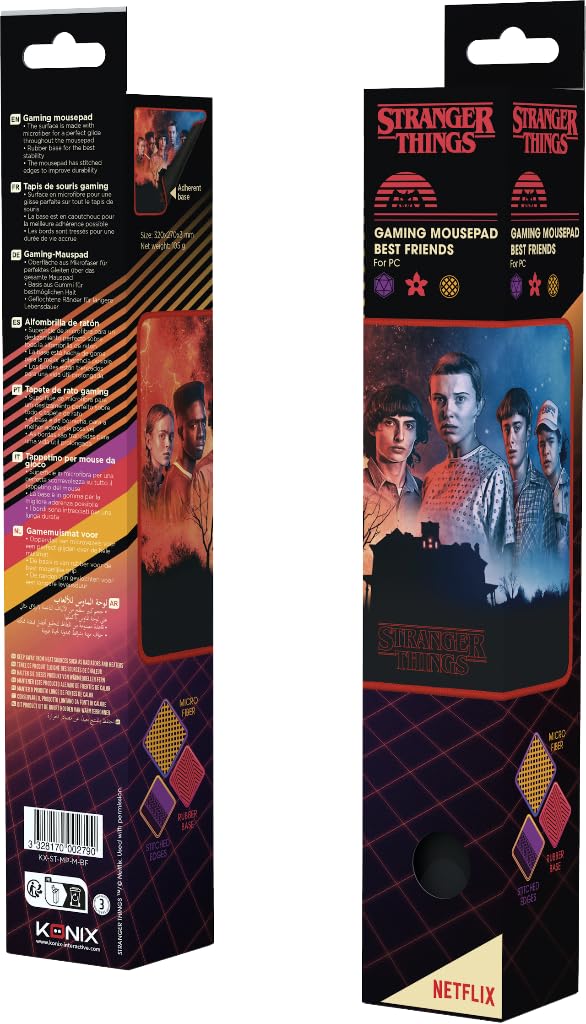 Konix Stranger Things Best Friends tappetino mouse gaming 32x27 cm