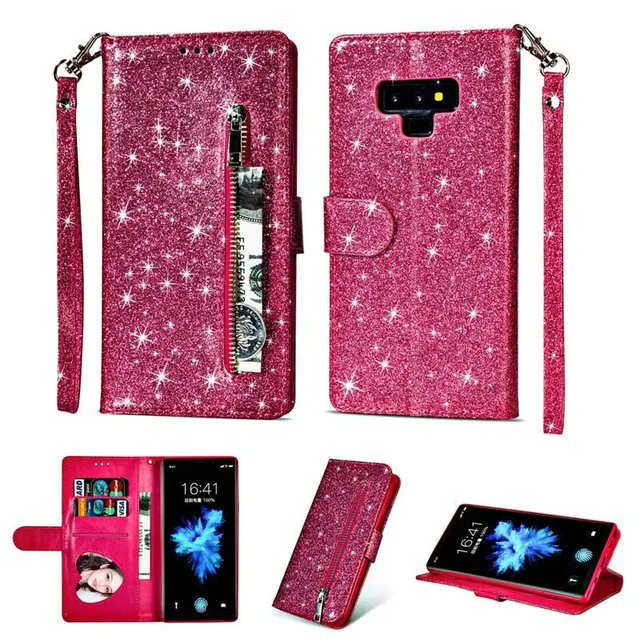 Redpepper Galaxy S10 Plus cover portafoglio glitter carte