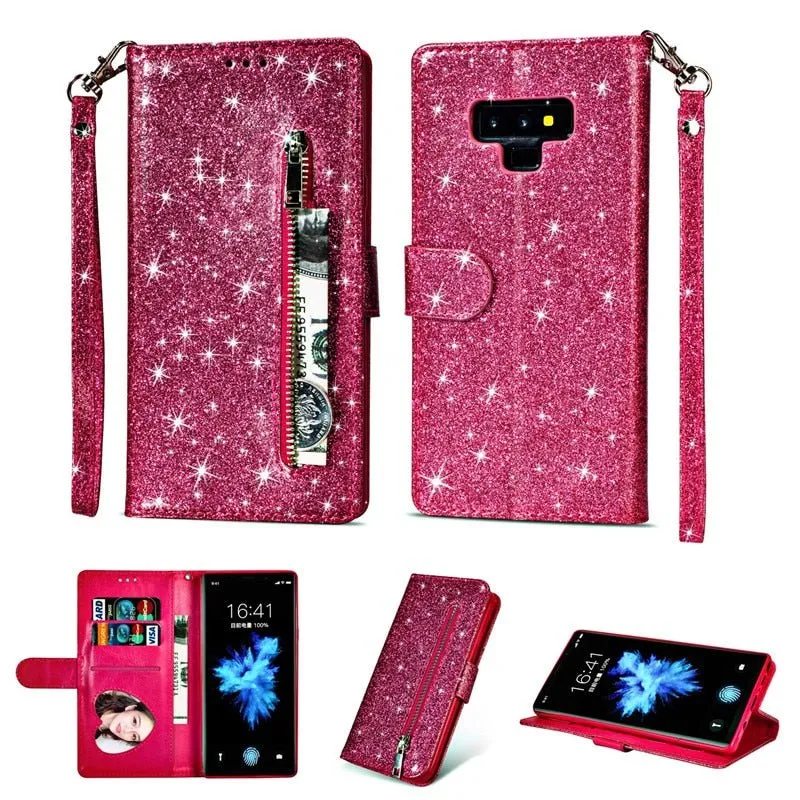 Redpepper Galaxy S10 Plus cover portafoglio glitter carte