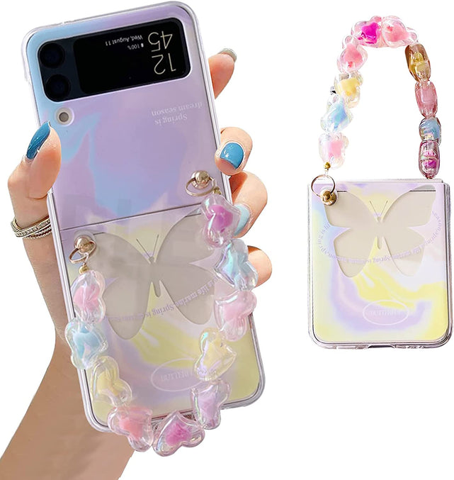 Redpepper Galaxy Z Flip 4 Cover Trasparente Smile con Ciondolo