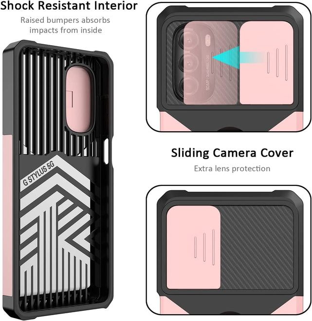 Redpepper Motorola Cases Moto G Stylus 5G cover oro rosa stand