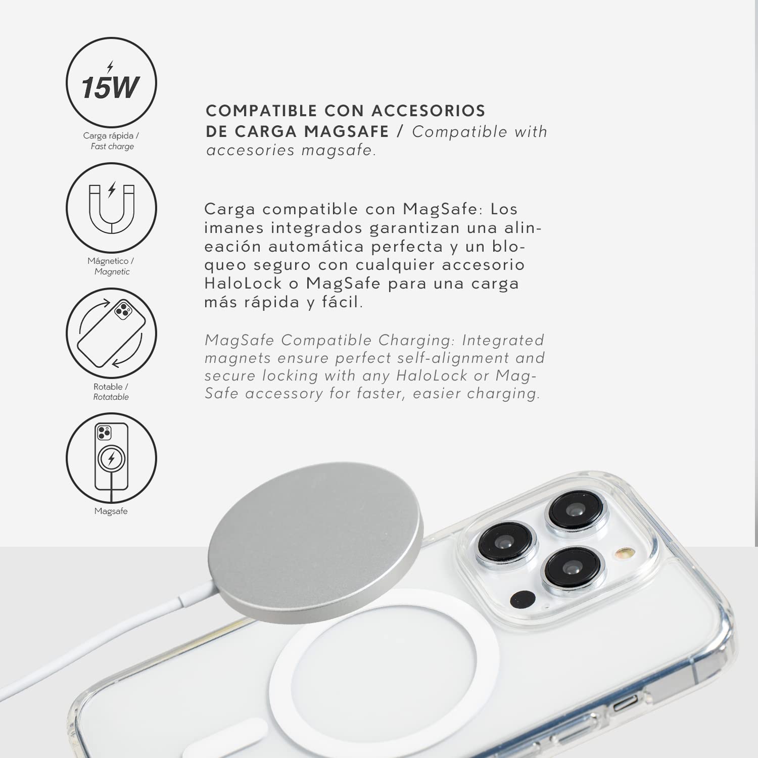 La Casa de las Carcasas Cover iPhone 15 Pro cover trasparente Magsafe