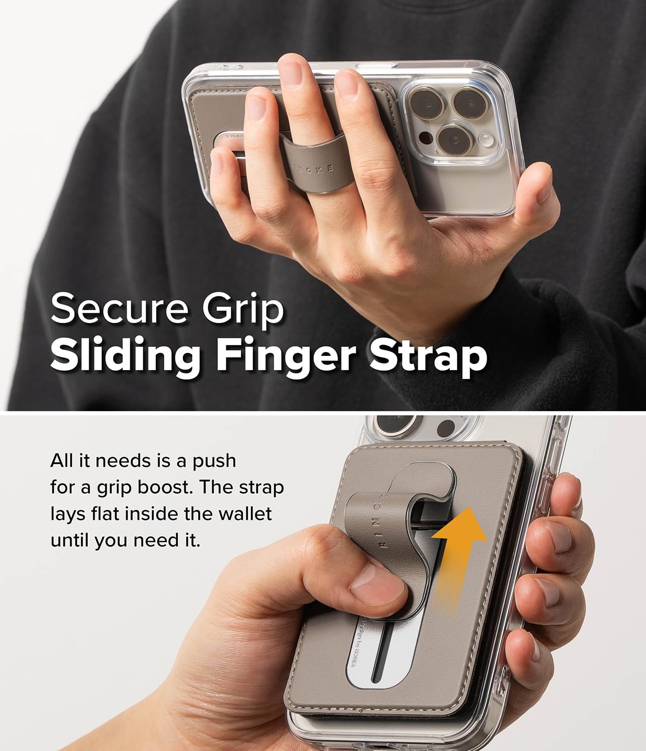 Ringke Card Holder Slide Grip Wallet porta carte Taupe Brown 2 carte