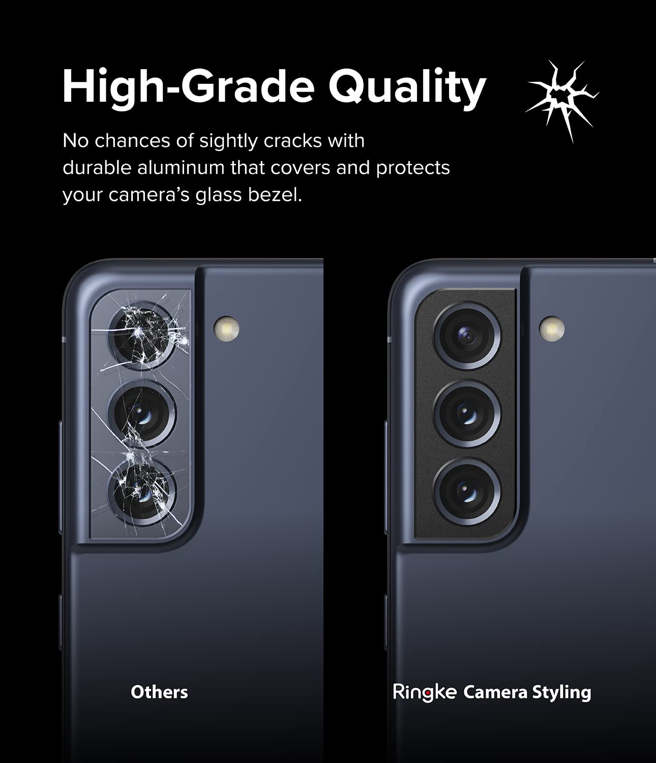 Ringke Camera Styling protezione fotocamera Galaxy S21 FE 5G nero alluminio