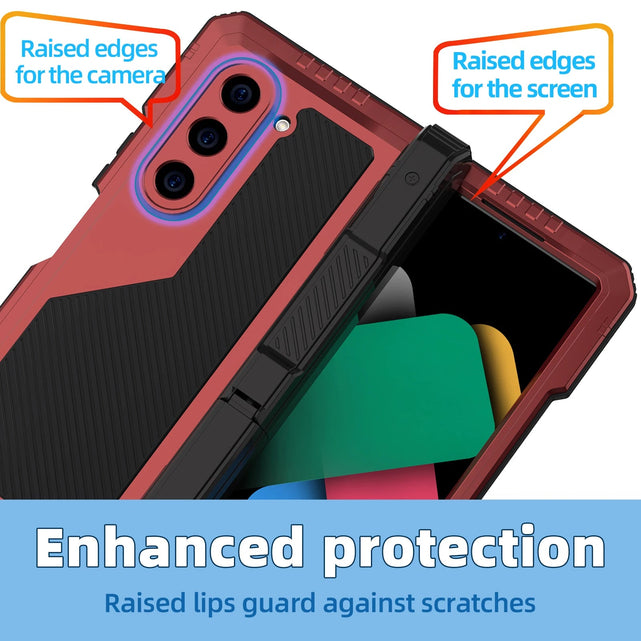 Redpepper Galaxy Cases Z Fold 6 custodia metallo con S Pen e stand