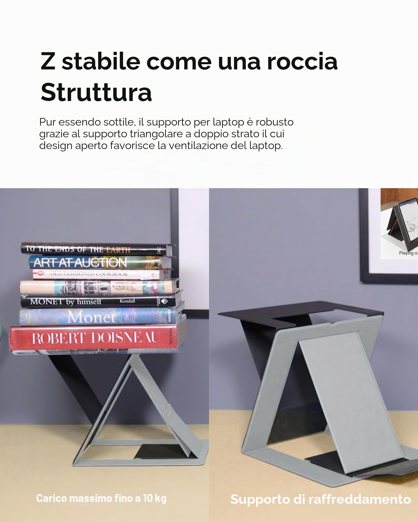 MOFT Z Series Supporto Laptop Grigio 8kg Pieghevole 25,4cm