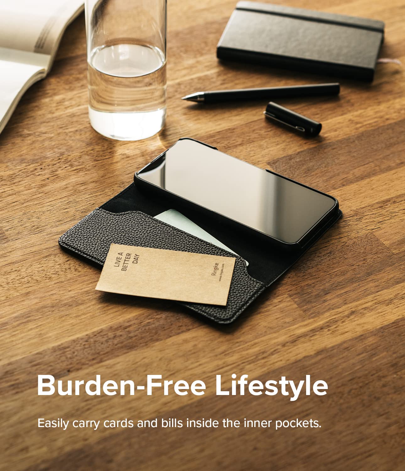 Ringke Folio Signature Cover Samsung S22 Portafoglio Nero