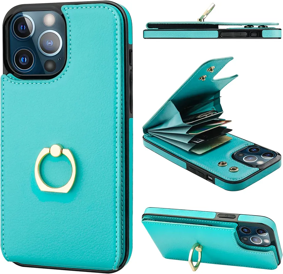Redpepper iPhone 13 Pro Max Cover Portafoglio Marrone