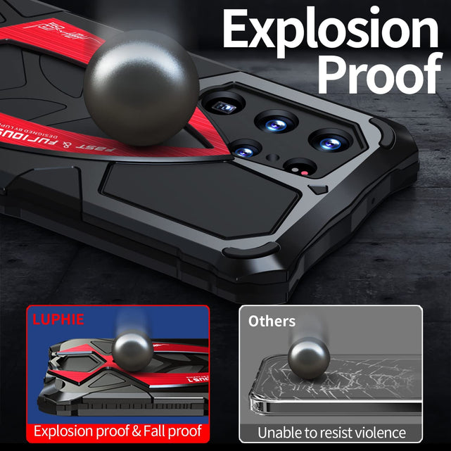 Redpepper Galaxy Cases S23 Ultra cover armor metallo nera