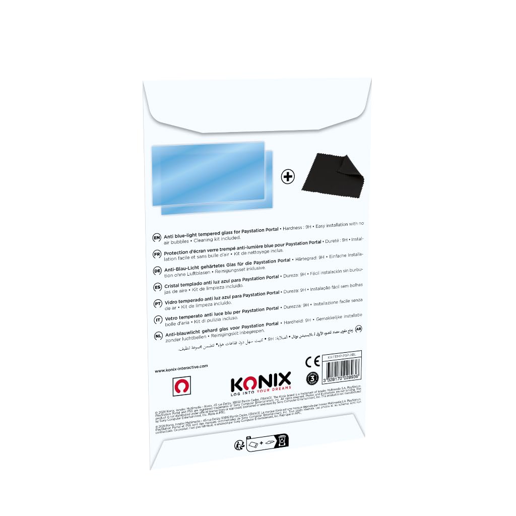 Konix Vetro Temperato PS Portal 9H Anti Luce Blu Trasparente