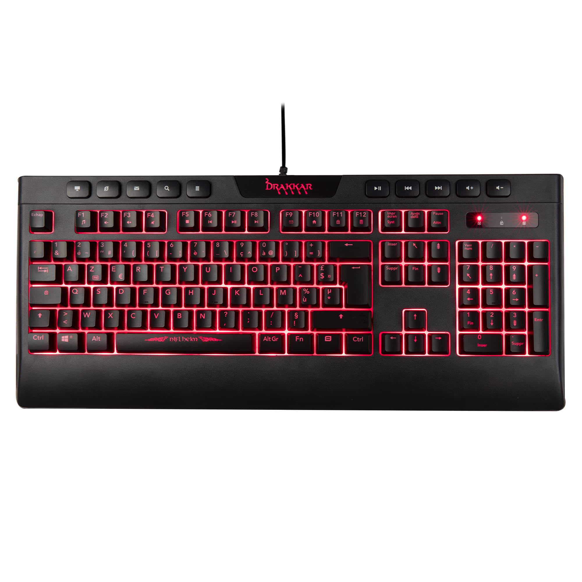 Konix Drakkar Niflheim Tastiera Gaming AZERTY Cavo Nera