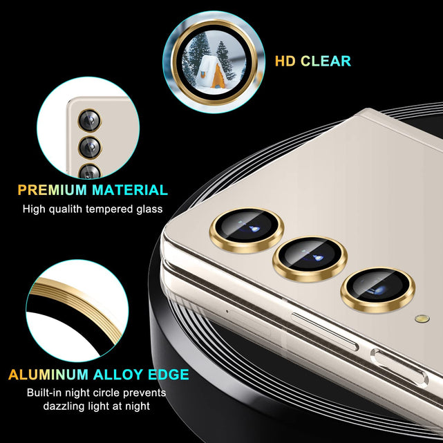 Redpepper Galaxy Z Fold 4 vetro fotocamera anelli oro 3pz